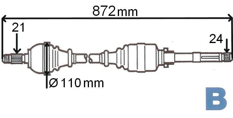 T6037 POLOOSA.C 3,DS3,P208 1.6HDI 09> PRAVÁ