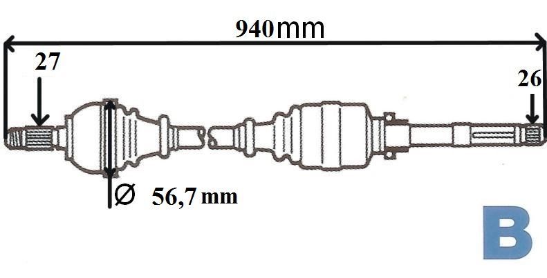 T6115 POLOOSA CLIO III 2.0 16V 06> PRAVÁ
