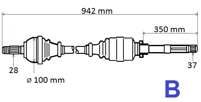 T6157 PÓŁOŚ NAP.P 407 2.0HDI 04> HP4 PRAWA