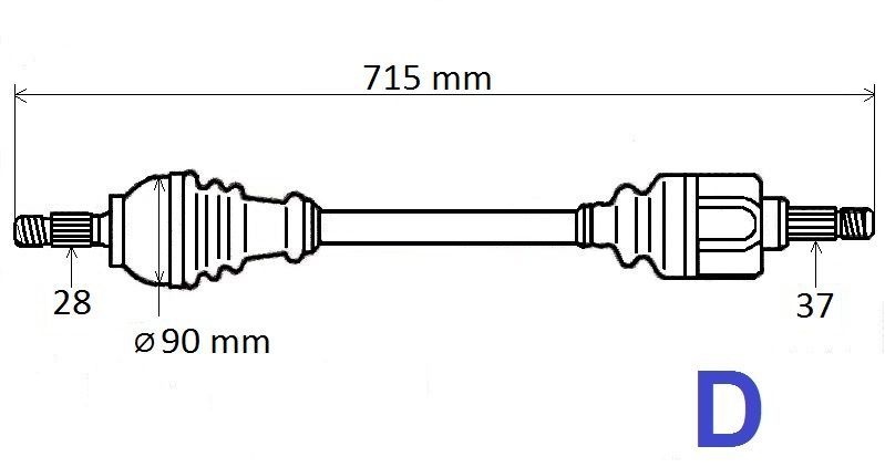 T6160 PÓŁOŚ NAP.C JUMPY IV 1.6HDI 16> LEWA